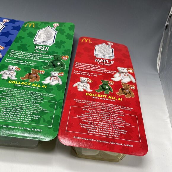 LOT OF 4 Ty McDonalds Teenie Beanie Britannia, Glory, Erin, Maple Bears Vintage - Picture 3 of 4